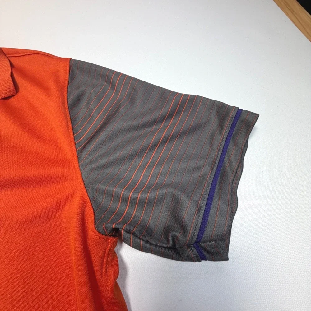 Nike Clemson Tigers Dri-Fit Polo Men's‎ Medium Orange/Gray Sleeve Trim